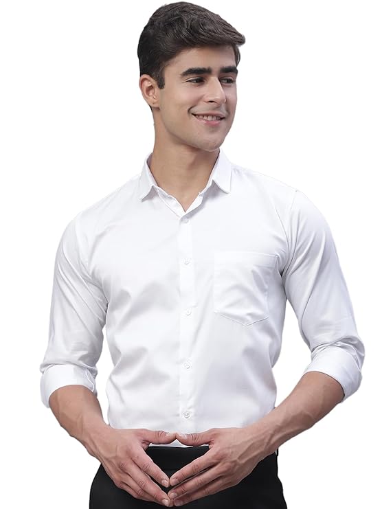 Majestic Man Slim Fit Satin Cotton Formal Shirt for Men